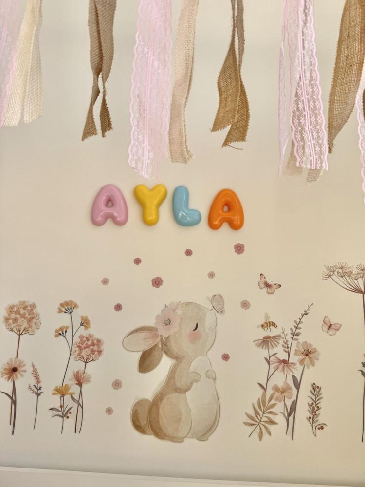 AYLA letters on the wall of Ayla's room